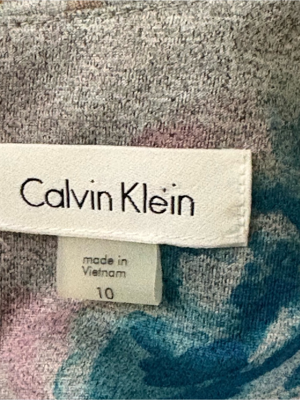 Calvin Klein Cream Midi Dress with Multi-Color Floral Print - Picture 3 of 3